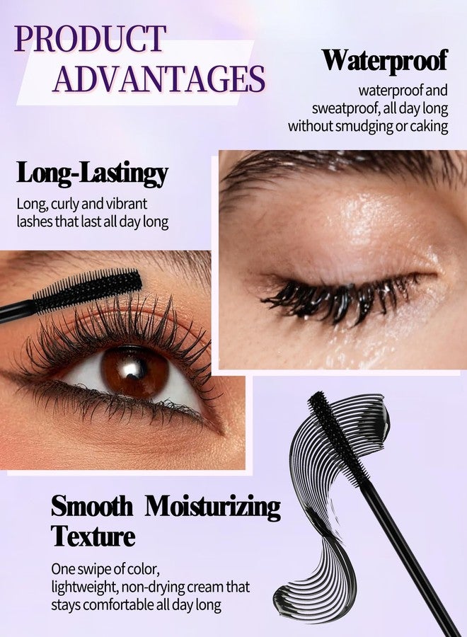 Lestpola Burgundy Mascara Volume and Length, Hypoallergenic Waterproof Long Lasting Mascara for Older Women 60 Plus with Dual-Sided Brush, No Clumps Lengthening Volumizing Tube Máscara for Sensitive Eyes-03 - Image 4